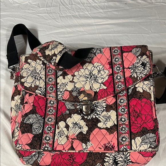 Vera Bradley Handbags - Vera Bradley Pink and Brown Floral Laptop Bag